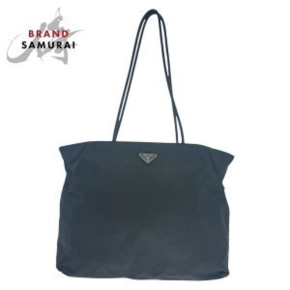 Prada Tessuto triangular black Nylon Shoulder Bag tote - Picture 1 of 8